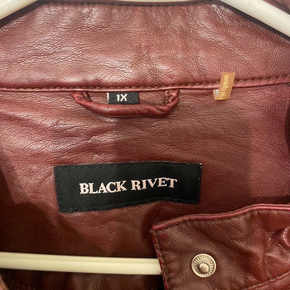 Black Rivet Burgundy Leather Jacket
